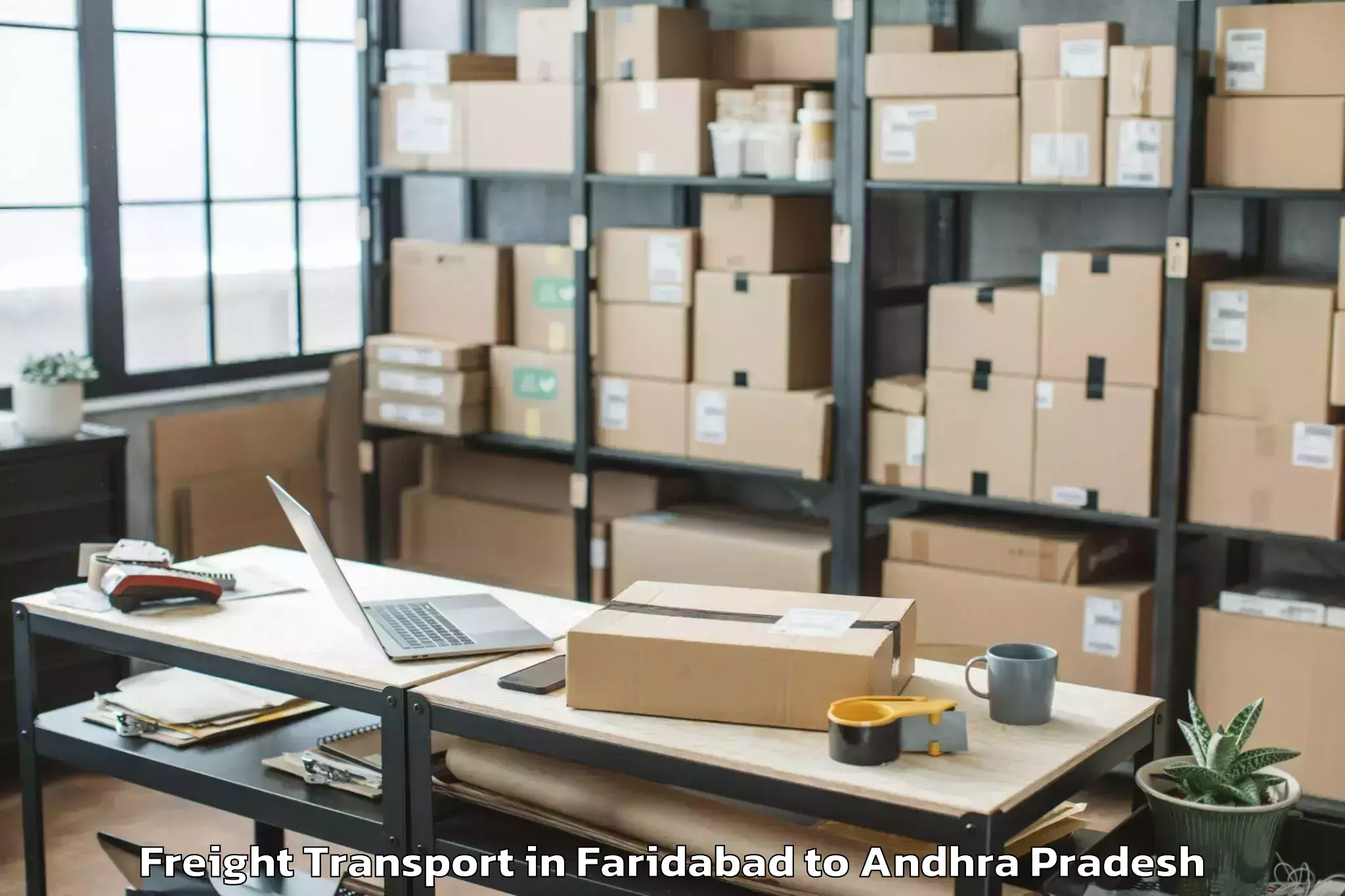 Professional Faridabad to Pellakuru Freight Transport